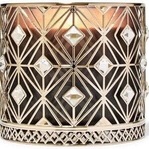 Geometric Gold and Black Candle Holder